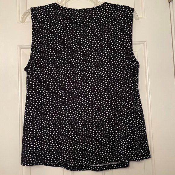APT 9 Black White Polka Dot Tank Top Knotted V-Neck Sleeveless Plus Size 1X - Picture 8 of 11